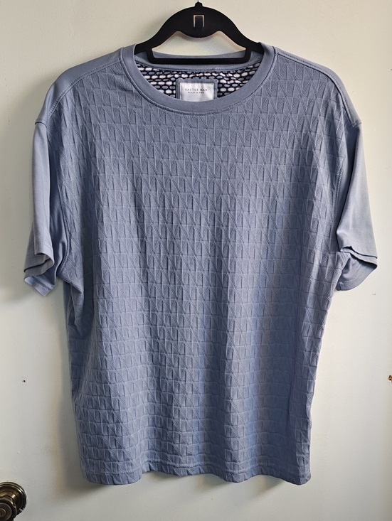 Cactus Man Other - Cactus Man Men's Light Blue Textured Crew Neck Tee